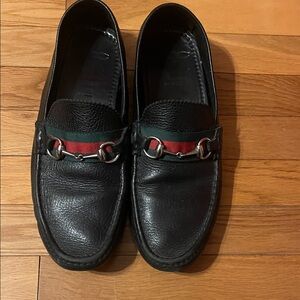 Men Gucci Black Leather Loafers